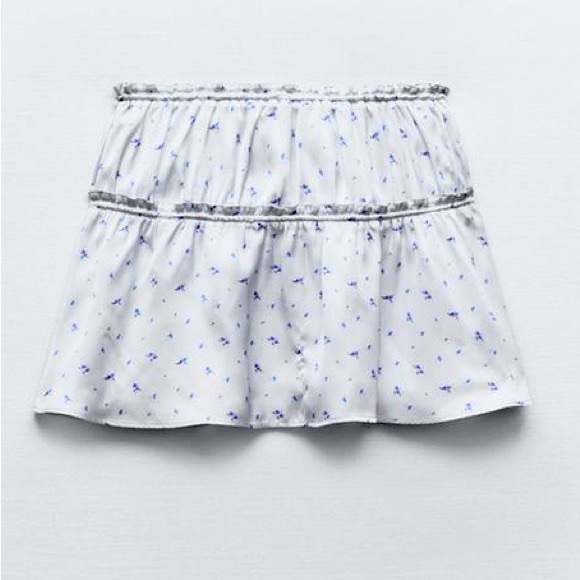 NWT Zara satin floral mini skirt - Picture 3 of 12